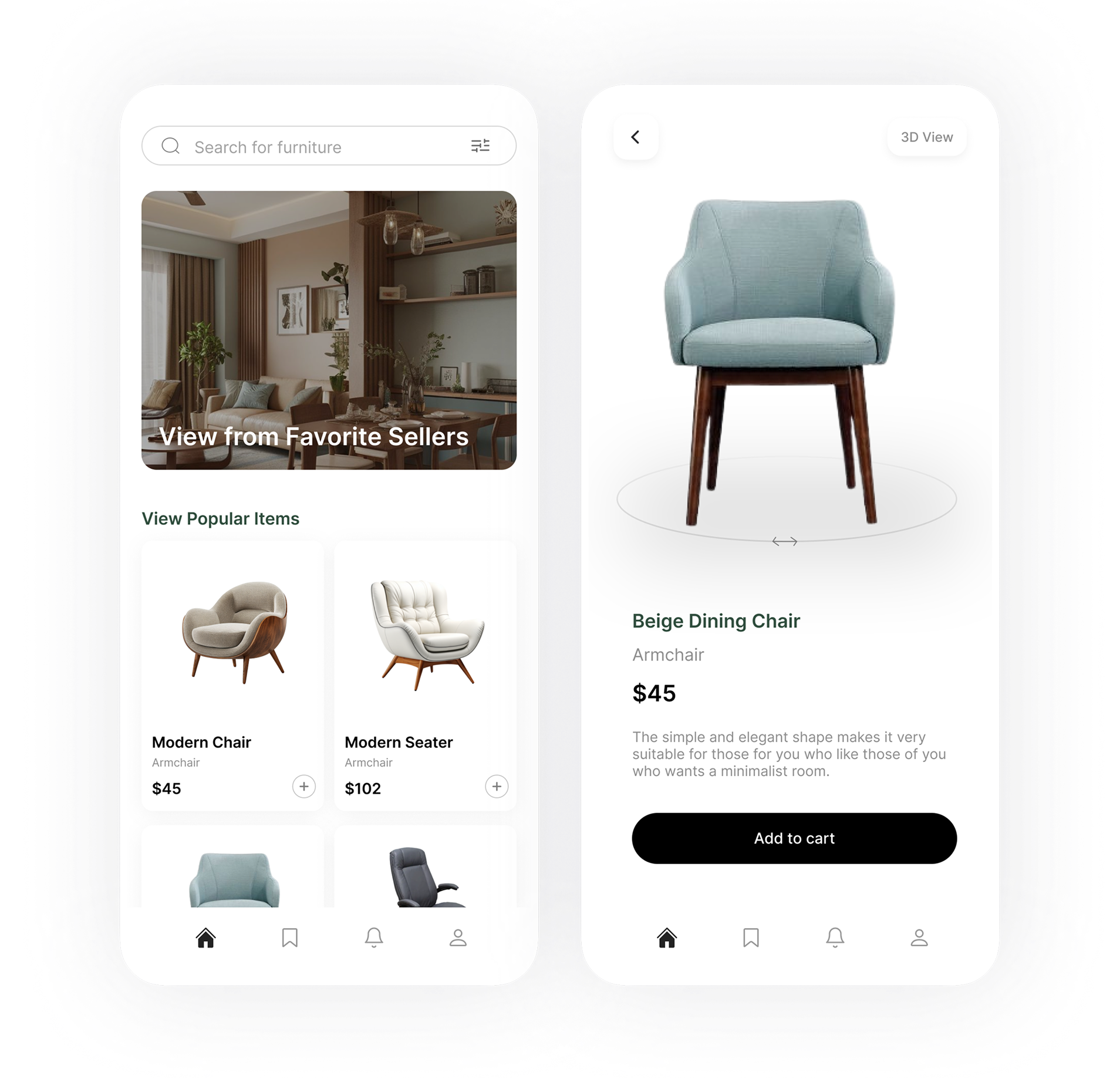 Marketplace and 3D product view