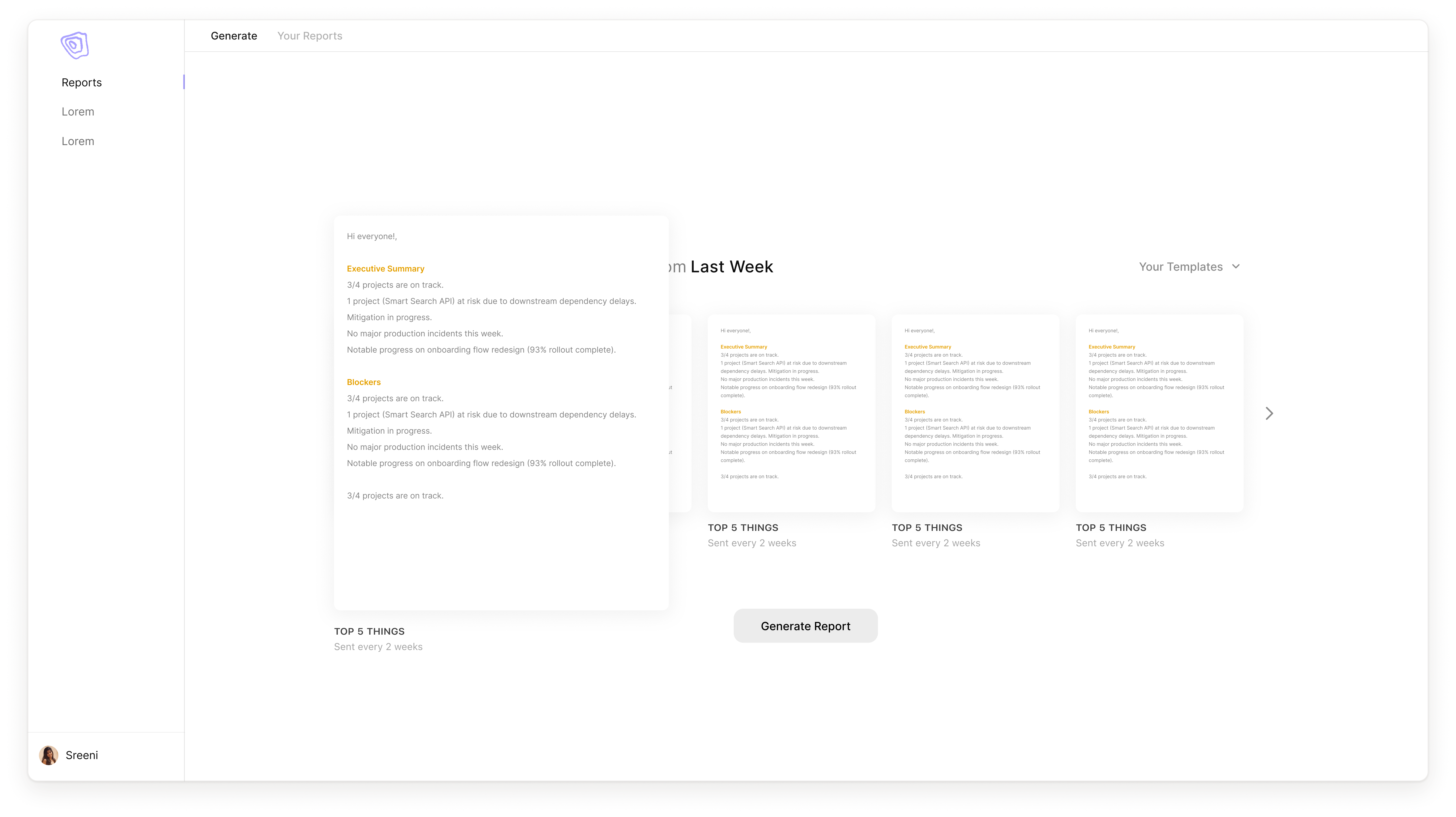 Serro generate reports